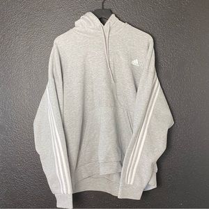 Adidas Gray Striped Sport Hoodie